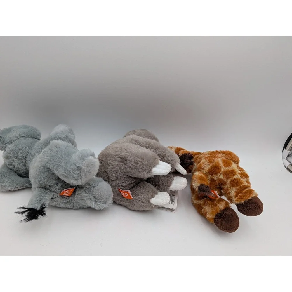 Wild Republic Plush Lot Elephant Sloth Giraffe Safari Lot of 3 Stuffed Animal